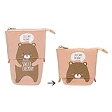 Lavany ペンシルケース かわいい猫 キャンバスペンシルバッグ トランスフォーマースタンドストア ペンシルホルダー ジッパー付き 男の子 女の子用 マルチカラー