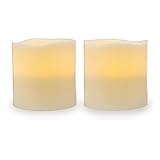 Darice電池式LEDワックスピラーキャンドルセット、2ピース