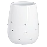 Showerdrape Visage White Resin Diamante Studded Bathroom Tumbler