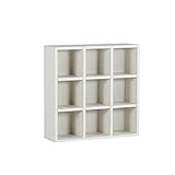 arne 本棚 日本製 完成品 3列 3段 幅75cm 高さ75cm 可動棚 シェルフ コミック収納 ラック H-001 3×3 ホワイトウッド