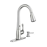 Moen 87340ESRS One-Handle High Arc Pulldown Kitchen Faucet, Spot Resist Stainless [並行輸入品]