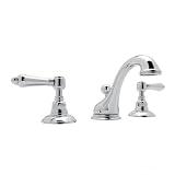 Rohl A1408LMAPC-2 Country Bath Viaggio Widespread Lavatory Faucet with Metal Levers Pop-Up and C Spo