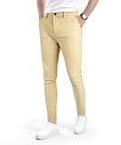 [GINGTTO] ズボン メンズ ストレッチ スキニーパンツ チノパン ビジネス カジュアル スリム 春 夏 秋 冬 カーキ 32