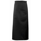 (プレミエ) Premier 作業用 ロング丈バーエプロン (ワンサイズ) (ブラック)