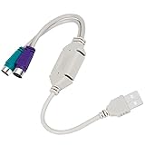 USB to PS/2 マウス&キーボード2分岐変換ケーブル 1セット プラグアンドプレイ PS/2-USB変換アダプタ ポート1個に2台接続 キーボードとマウスの同時使用も可能です 長さ20cm 携帯に便利 キーボード/マルチメディアキーボード/スキャナ/マウス用（ホワイト）