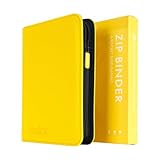 Vault X プレミアム Exo-Tec® ジップバインダー - 4ポケットトレーディングカードアルバムフォルダー - 160サイドローディングポケットバインダー TCG用(イエロー)