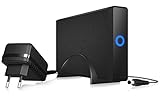 ハードドライブ用ICYボックス外付け3.5インチエンクロージャ、USB-C 3.1コネクタ（Gen 2、10 Gbps）、スタンド、アルミ、プラスチック、黒