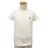 (ポロ ラルフローレン)POLO Ralph Lauren キッズ ガール 女の子 半袖 Tシャツ ポニーマーク ワンポイント 刺繍 [並行輸入品] ホワイト×ネイビー 4/4T