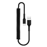OHITEC カールタイプC ケーブル 急速充電 USB Type-C to USB-A 2.0 高速データ転送 コイル状 高耐久 断線防止 1.8m 格納式ポータブル柔軟 USB C コード Type-C機器対応 (Type-C, 1.8m, ブラック)