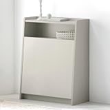 アイリスオーヤマ ゴミ箱 30L (15L×2分別) 引き出し 木目調 コンパクト キッチン ペールカウンター ごみ箱 おしゃれ ウッドペールストッカー WPS-630 ホワイト