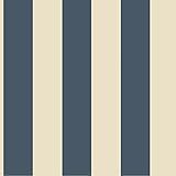 York Wallcoverings SA9172 Ashford Stripes 3-Inch Stripe Wallpaper, Blue/White [並行輸入品]