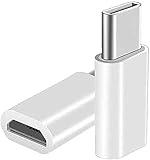 オーディオファン micro-B to Type-C 変換アダプター 2.0micro-Bメス 3.1Type-Cオス 変換器 ホワイト 2個