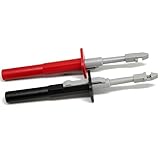 AideTek 20163set TL6 絶縁ピアスクリップ 赤黒x1 1000V 10A 4mmバナナソケット 両端バナナ延長リード付