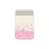 スマポケ スマホ用 ポケット シール 電子マネーカード ICカード カード入れ 2248rabbit silhouette pink オフホワイト