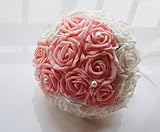 [Neustadt] ウェディングブーケに かわいい ハート型 造花の バラの ブーケ ピンク×ホワイト