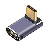 Poyiccot タイプC L字 USB C 変換アダプタ【240W/40Gbps/8k@60Hz】Type Cオスメスアダプタ、L型 USB C タイプC 変換 アダプタ 高速データ転送 5A急速充電 USB4メス 延長アダプタThunderbolt 4対応 MacBook Pro/MacBook Air 用 （1個セット）