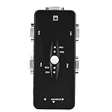 USB 2.0 KVMスイッチ 2/4ポート 切替器 セレクター 手動 KVMスイッチャー USB切替器 VGA切替器 VGAスイッチボックス ビデオ共有アダプター (4個口)