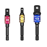 MAEXUS ソケットアダプター 六角軸用 差込角変換 アダプター - インパクトドライバーに最適！六角軸 ⇒ ドライブ角1/4" 3/8" 1/2" SAS-3 （3本組，ブラック）
