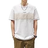 [foxseon] Tシャツ メンズ 半袖 夏服 ビッグt グラデーション カジュアル ゆったり通気性 涼しい 丸襟 快適 軽い シンプル かっこいい Tシャツ 大きいサイズ White-XL