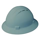 ERB Safety Products 19637 Americana Full Brim Vent Mega Ratchet Hard Hat, Size: 6 1/2 - 8, Gray by E