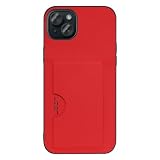 LOOF SKIN SLIM-SLOT レザー カード収納 スマホケース for iPhone 15 Plus 用 ケース カバー 背面 ストラップホール カードポケット シンプル 耐衝撃 薄型 軽量 leather [レッド]