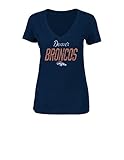 NFLデンバー・ブロンコスWomen 's Winning Ranksプログラム半袖VネックTシャツ、大、海軍ヘザー