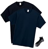 [プリントスター] 綿 厚手Tシャツ 2枚組 Sportsソックスセット ブラック/ネイビー L