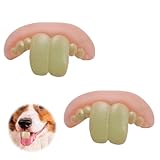 PAVIKE 犬用面白い入れ歯 （2個入り）犬の入れ歯 ペット入れ歯おもちゃ 犬の歯のブレース 犬用入れ歯面白い ペット犬の入れ歯のおもちゃ ウサギの前歯の入れ歯カバー トリッキーで面白い犬の入れ歯のおもちゃ 噛みつき防止、耐久性のある 小型犬と中型犬用