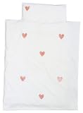Taftan Hearts Velvet Rayon Duvet Cover Set 100 x 135cm for Cot (Pink) by Taftan