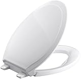 KOHLER K-4734-0 Rutledge Quiet-Close with Grip-Tight Bumpers Elongated Toilet Seat, White [並行輸入品]
