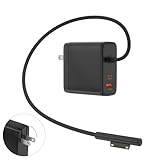 【新発想・独立回路】対応Surface充電器 65W＋15W PD急速充電 15V 4A Surface Pro 充電器 PSE GaN 折畳式 USB-C&A 2ポート Surface 充電ケーブル ナイロン編み 1.8m 対応Surface Pro11/10/9/8/7/6/Book/Laptop Goサーフェス 急速充電器 互換1800/1625/1735/1736サーフェス ACアダプター