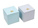 Pearhead Baby's First Tooth and Curl Wooden Keepsake Box Set Mint/Gray [並行輸入品]