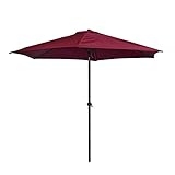 ALEKO UMB9FTBG 9 Feet Outdoor Garden Patio Steel Umbrella, Burgundy Color