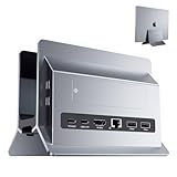 PULWTOP USB C ドッキングステーション Macbook Pro/Air用 縦置き Type-C スタンドとドック 一体型 拡張ドッキング 1*HDMI 4K@60Hz +1*SSDスロット付 (含まれない) + 2*USB-A 3.0+ 2*USB-C 3.2 10Gbps + SD/TFスロット+ RJ45 + PD 100W入力 Mac/Win対応 グレー