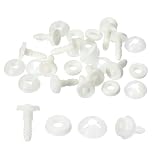 PATIKIL 15mmドールジョイント 20セットのプラスチック製取り外し可能な動物ジョイントコネクター ベアソフトリンブスメイキングヘッドジョイントDIYクラフトアクセサリー ホワイト
