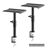 suptek スピーカースタンド スピーカー台 スピーカーマウント 卓上 スピーカースタンド クランプ 360°回転 耐荷重各23KG 天板225mm×245mm 高さ調節225~363mm 2個セット 1ペア 2台1組 SDM001GB