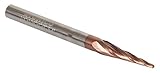 Yonico 37412-SC 1.6mm (1/16インチ) 4フルート先細スパイラルZrNコーティングCNCルータビット、シャンク径6.4mm (1/4インチ)
