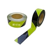 コンクリート粗面へ直接貼れる 反射トラテープ 黄/黒・蛍光黄/黒の2パターン 幅45mm×長さ1Mから10Mまで (長さ3M, 蛍光黄/黒)