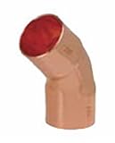 Everflow Supplies CCLF0125 45 Degree C X C Copper Elbow with Two Solder Cups for 1-3/8"OD Pipe, 1-1/