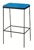 オリバー ダイニング ハイカウンタースツール スチール 布 ブラック×スカイブルー (S・CS-356・ST+CF-09P)