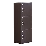 クロシオ A4書棚3段 (扉・カギ付きタイプ) ブラウン 茶 オフィス本棚 A4ファイル用 扉...