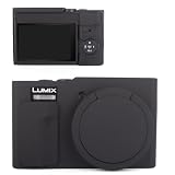 kinokoo tz99 ケース Panasonic Lumix DC-ZS99/TZ99デジタルカメラ対応 ソフトラバー DC-ZS99/TZ99 保護カバー 取り外し可能なレンズカバー付き 滑り止め&傷防止 カメラケース（ブラック）