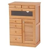 FAX台(電話台/ルーター収納) 木製 扉/引き出し/隠しキャスター/可動棚/鍵付き ナチュラル 【代引不可】 生活用品 インテリア 雑貨 インテリア 家具 収納家具 FAX台 電話台 [並行輸入品]