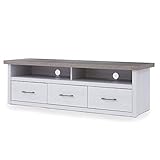 LOWYA(ロウヤ) テレビ台 収納 引き出し 北欧風 AVボード ポーランド製 幅148.5㎝ ヴィンテージ調 オーク/ホワイト