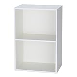 カラーボックス 2段 DCM-FCB6045 WH ホワイト 41.5x29x59.4㎝