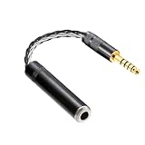 luxferre 4.4mm 6.3mm 変換 ケーブル 4.4 6.3 変換 10CM 4.4mm バランス ケーブル 4.4mm 5極 trs 6.35mm ケーブル マイク 6.3 mm 6.35 mm スピーカー 延長 コード NW-WM1A NW-WM1Z NW-ZX300 TA-ZH1ES PHA-2Aに対応 Only Fit 6.35mm 3 pole (単結晶銅, 10CM)