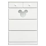 アルファタカバ ディズニー家具シリーズ アンファンミッキー 80cm幅引き出しタイプ ホワイト 向かって右側身長計