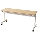 山善(YAMAZEN) サイバーコム 会議テーブル(幅150 奥行45) キャスター付き NM木目 YM-1545(WN/IV)