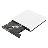 USB3.0外付けDVDドライブ、ポータブル外付けCD DVD +/- RW ROMオプティカルドライブライターレコーダー、XP対応、WIN7対応、WIN8対応、ラップトップデスクトップコンピューター用OS 8.6(白い)