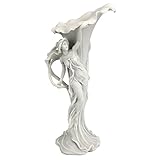 Design Toscano Calla Lilly Maiden Art Nouveau Marble Resin Sculptural Vase, White [並行輸入品]